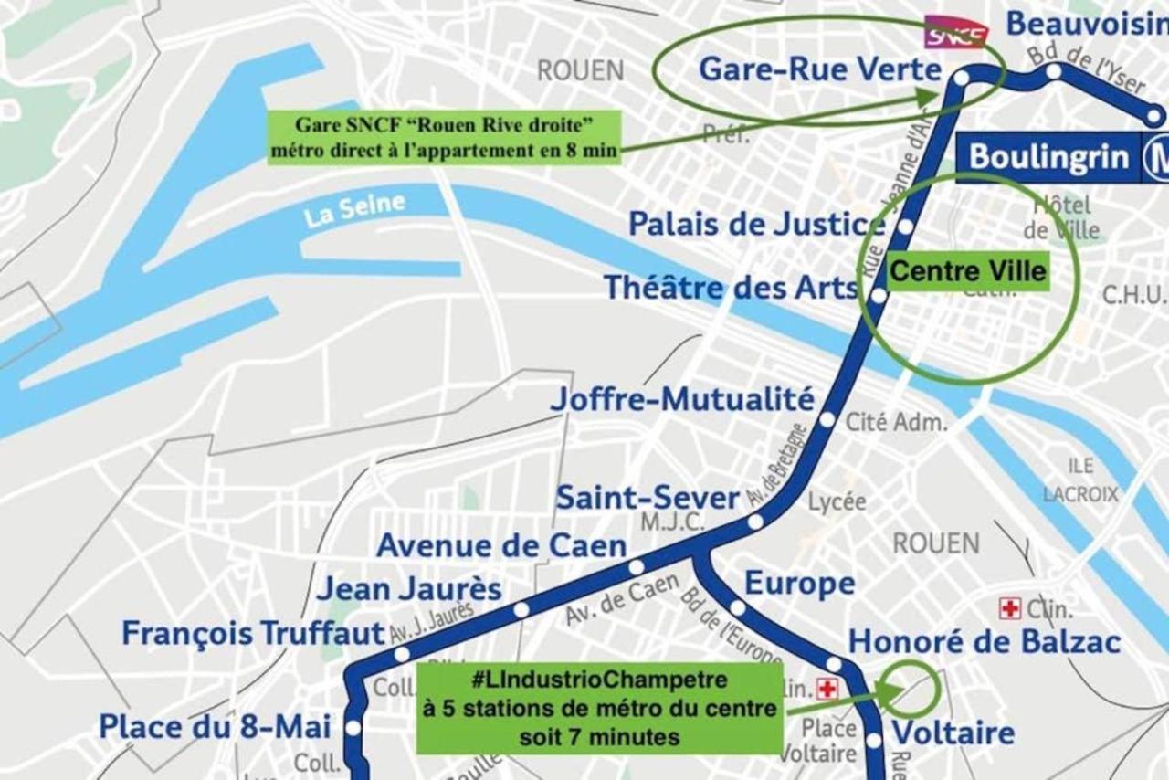 #Lindustriochampetre Free Parking, Bien Situe, Spacieux, Proche Clinique Rouen Zewnętrze zdjęcie